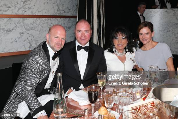 Christian Gries, Ralph Dommermuth, Regine Sixt, and Judith Dommermuth attend the amfAR Gala Cannes 2017 at Hotel du Cap-Eden-Roc on May 25, 2017 in...