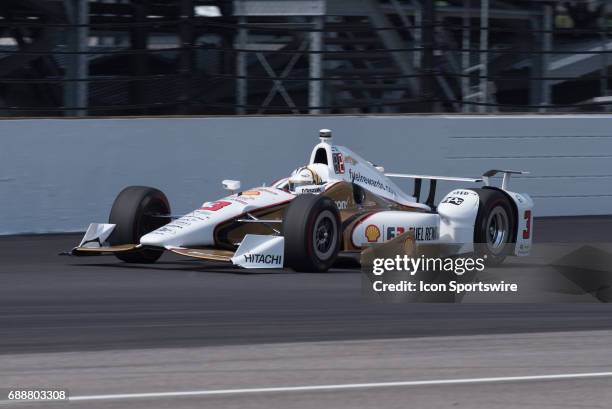 Helio Castroneves on Carb Day during the final practice for the 101st Indianapolis on May 26 at the Indianapolis Motor Speedway in Indianapolis,...