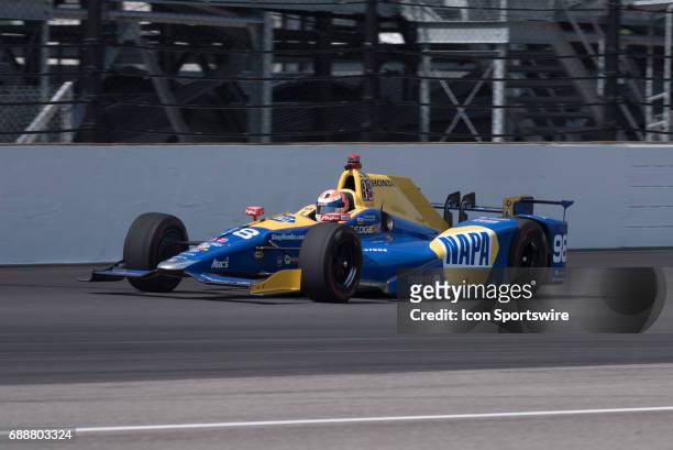 Alexander Rossi on Carb Day during the final practice for the 101st Indianapolis on May 26 at the Indianapolis Motor Speedway in Indianapolis,...