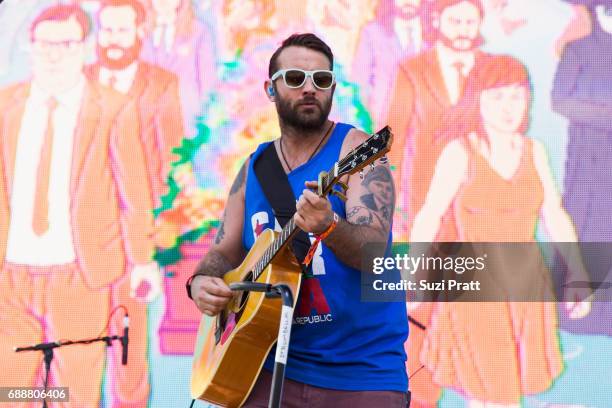 Simon Ward of The Strumbellas performs at the Sasquatch! Music Festival at Gorge Amphitheatre on May 26, 2017 in George, Washington.