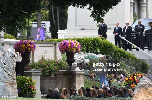 Guests attend the funeral and memorial service for Soundgarden frontman Chris Cornell, May 26, 2017 at Hollywood Forever Cemetery in Los Angeles,...