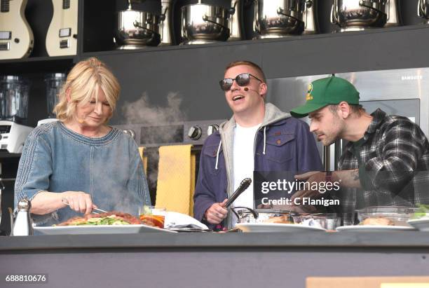 Martha Stewart with Macklemore and Ryan Lewis are seen during the 2017 BottleRock Napa Valley Festival on May 26, 2017 in Napa, California.