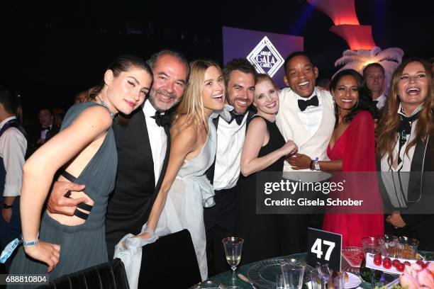 Matilde Pezzotta, Remo Ruffini, CEO of Moncler, Petra Nemcova, Gian Luca Passi de Preposulo, Jessica Chastain, Will Smith, Rula Jebreal and Eva...