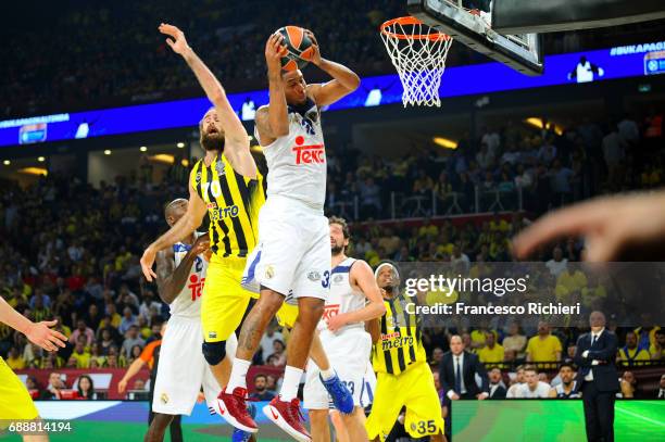 Trey Thompinks, #33 of Real Madrid in action during the Turkish Airlines EuroLeague Final Four Semifinal A game between Fenerbahce Istanbul v Real...