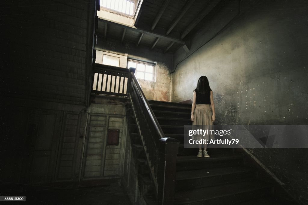 Ghost In Haunted House Mysterious Woman Horror Scene Of Scary Womans Ghost  High-Res Stock Photo - Getty Images