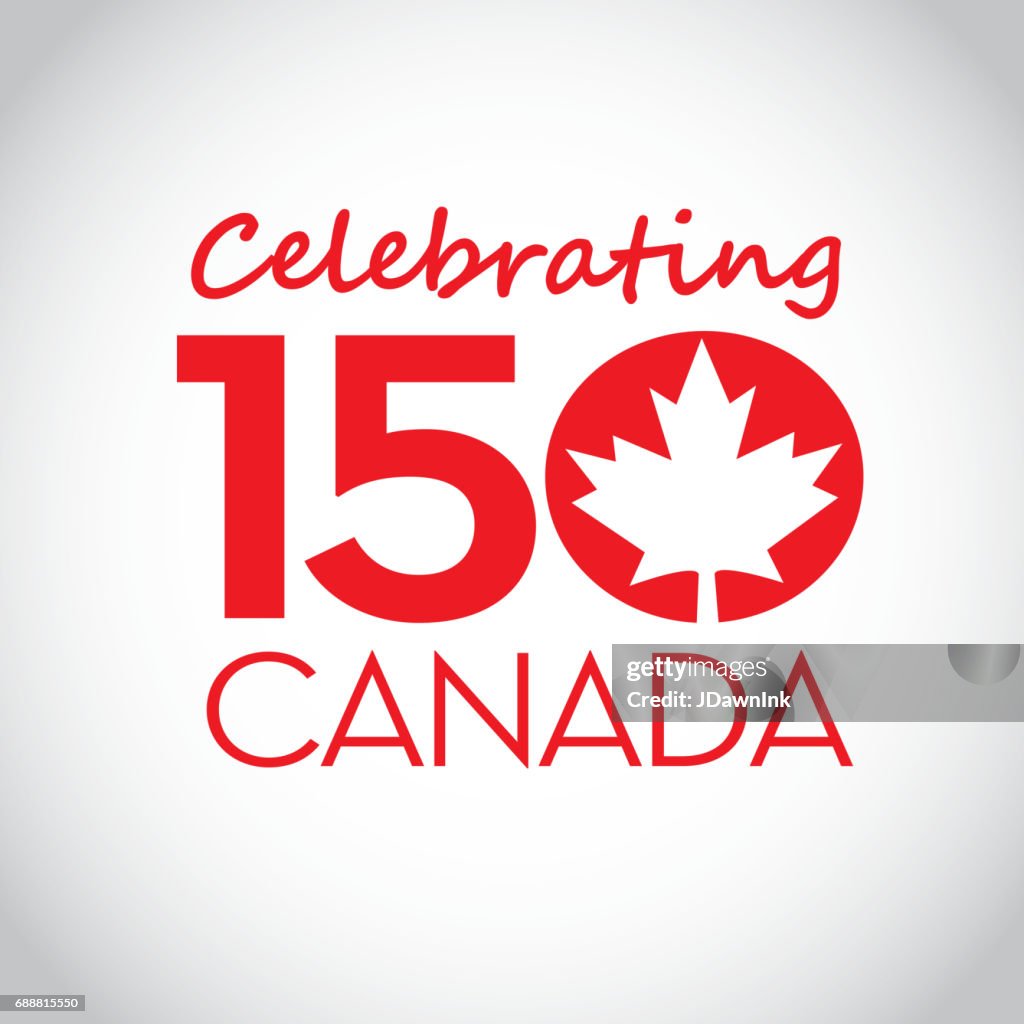 Canada 150 jaar verjaardag label ontwerpt