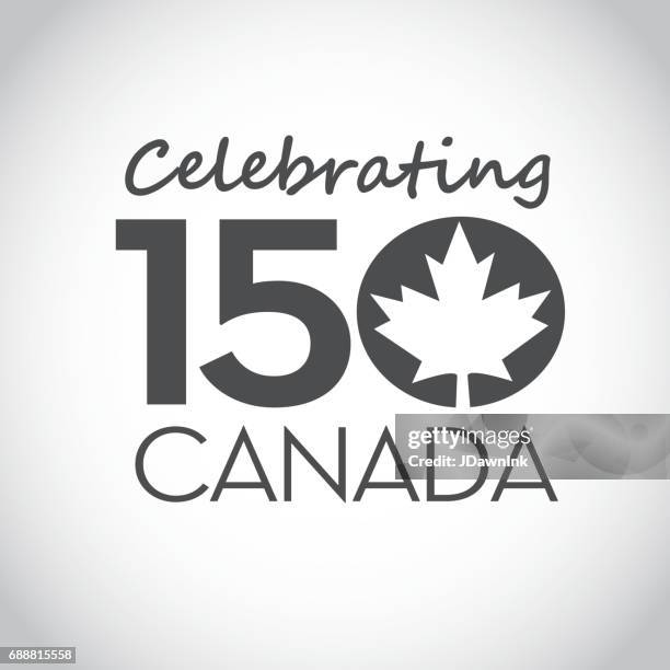 canada 150 year anniversary label designs - 150th anniversary stock illustrations