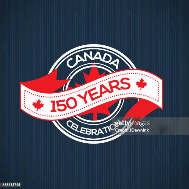 canada 150 year anniversary label designs - 150th anniversary stock illustrations