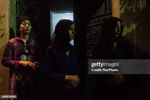 Funeral service of Christians who were killed during a bus attack, at Abu Garnous Cathedral in Minya, Egypt, Friday, May 26, 2017. Egyptian security...