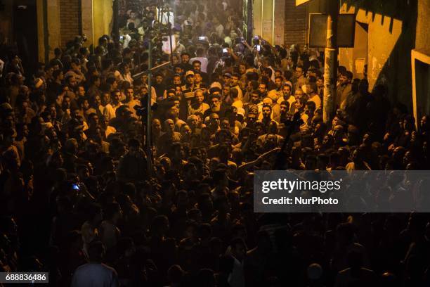 Funeral service of Christians who were killed during a bus attack, at Abu Garnous Cathedral in Minya, Egypt, Friday, May 26, 2017. Egyptian security...