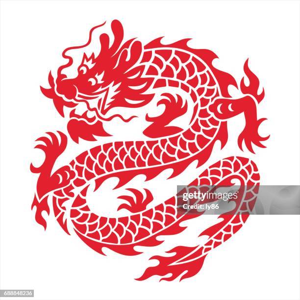 stockillustraties, clipart, cartoons en iconen met dragon - chinese draak