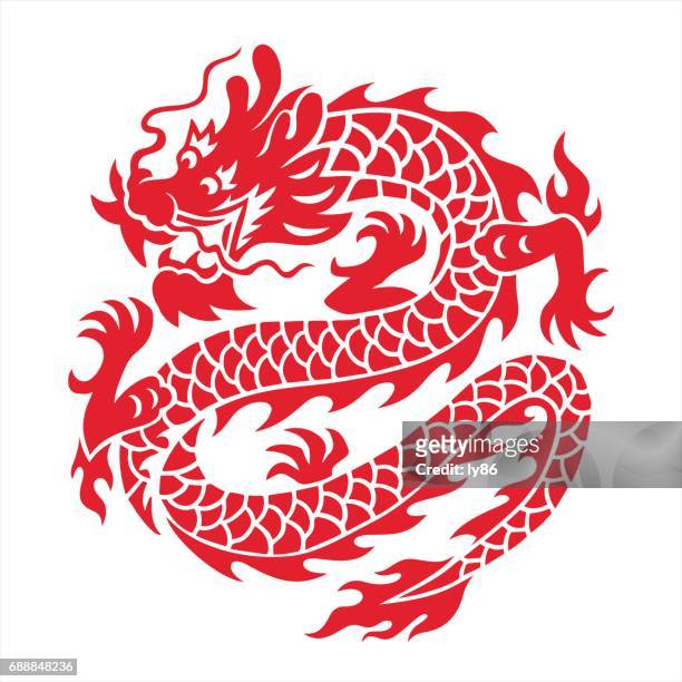 dragon - east asian culture stock illustrations