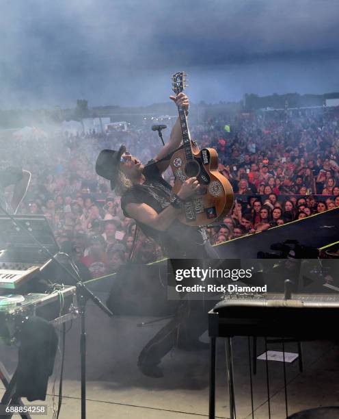 Big Kenny of Big and Rich perform during Tree Town Music Festival - Day 2 on May 26, 2017 in Heritage Park - Forest City, Iowa.