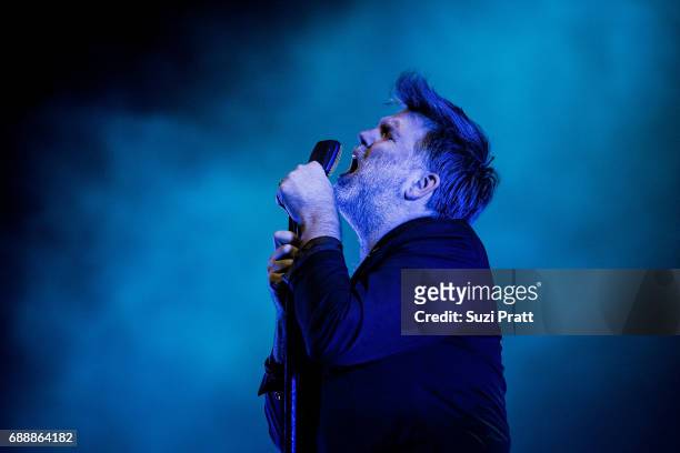 James Murphy of LCD Soundsystem performs on stage at the Sasquatch! Music Festival at Gorge Amphitheatre on May 26, 2017 in George, Washington.