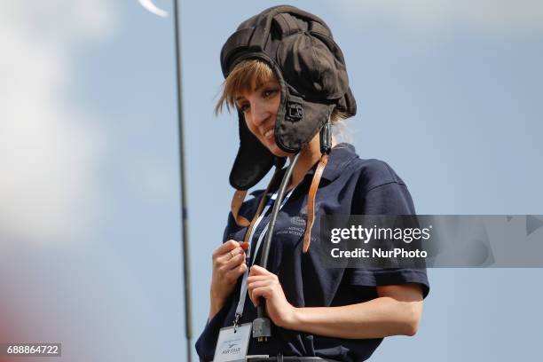 People are seen attending the 2017 Air Fair in Bydgoszcz, Poland on 26 May, 2017. The fair is organized at the local air force base and is a chance...