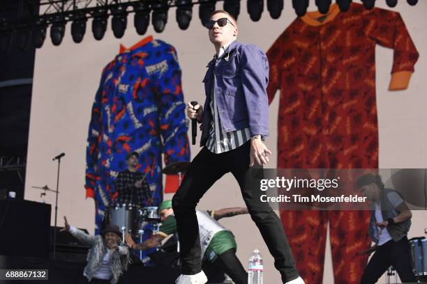 Ryan Lewis and Macklemore of Macklemore & Ryan Lewis perform during BottleRock Napa Valley on May 26, 2017 in Napa, California.