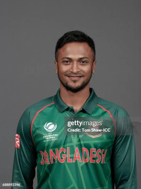 Shakib Al Hasan of Bangladesh poses for a picture during the Bangladesh Portrait Session for the ICC Champions Trophy at Grand Hyatt on May 26, 2017...