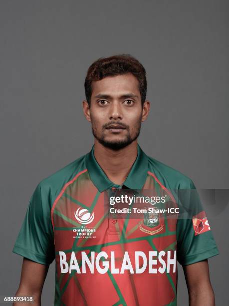 Shafiul Islam of Bangladesh poses for a picture during the Bangladesh Portrait Session for the ICC Champions Trophy at Grand Hyatt on May 26, 2017 in...