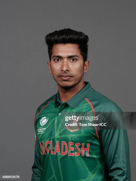 Soumya Sarkar of Bangladesh poses for a picture during the Bangladesh Portrait Session for the ICC Champions Trophy at Grand Hyatt on May 26, 2017 in...