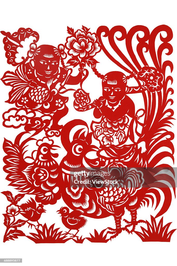 Paper cutting chicken