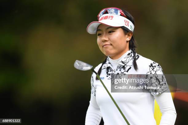 Pei-Ying Tsai of Taiwan looks on during the second round of the Resorttrust Ladies at the Oakmont Golf Club on May 27, 2017 in Yamazoe, Japan.