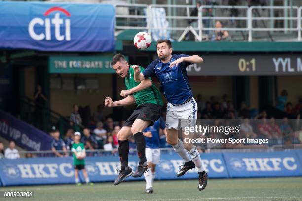 Chairman's Select's Richard Matow competes with Yau Yee League Masters Gorka Garcia-Tapia , for a ball during their Masters Tournament match, part of...