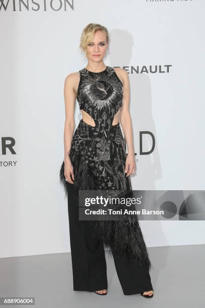 Diane Kruger arrives at the amfAR Gala Cannes 2017 at Hotel du Cap-Eden-Roc on May 25, 2017 in Cap d'Antibes, France.