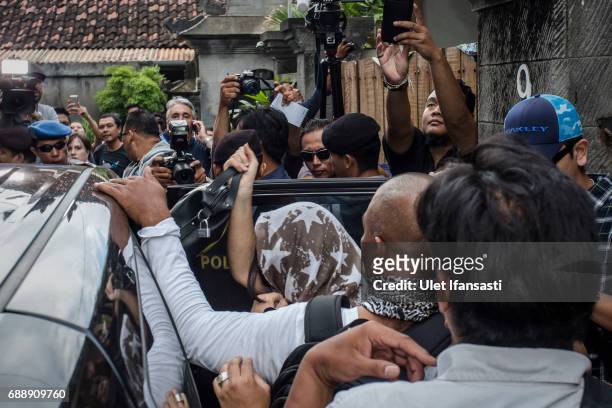 Schapelle Corby , walks into a car as she prepares for deportation from Indonesia at her villa where is currently living on May 27, 2017 in Bali,...