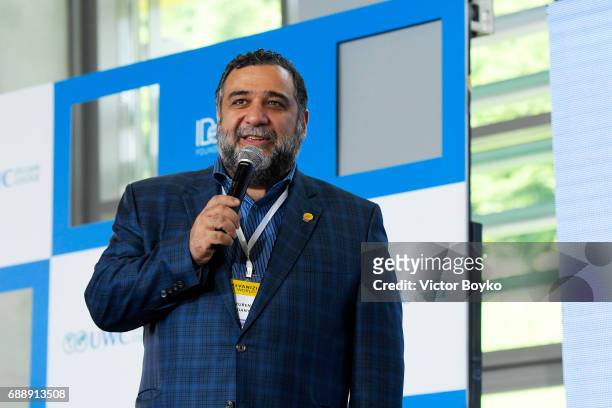 Aurora Humanitarian Initiative Co-Founder Ruben Vardanyan during the Galvanizing the World Session at the Aurora Dialogues, a series of discussions...