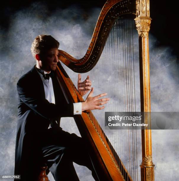 harp player - harpa imagens e fotografias de stock