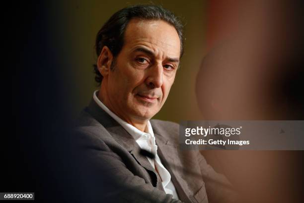 Composer Alexandre Desplat attends the "Based On A True Story" press conference during the 70th annual Cannes Film Festival at Palais des Festivals...