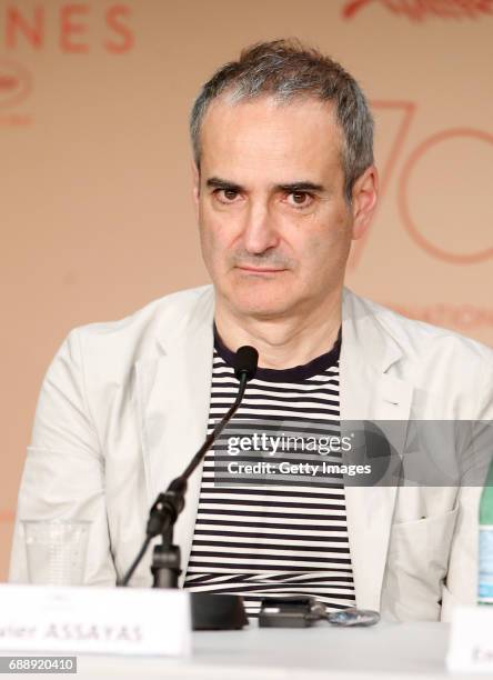 Screenwriter Olivier Assayas attends the "Based On A True Story" press conference during the 70th annual Cannes Film Festival at Palais des Festivals...