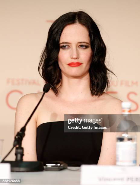 Actress Eva Green attends the "Based On A True Story" press conference during the 70th annual Cannes Film Festival at Palais des Festivals on May 27,...