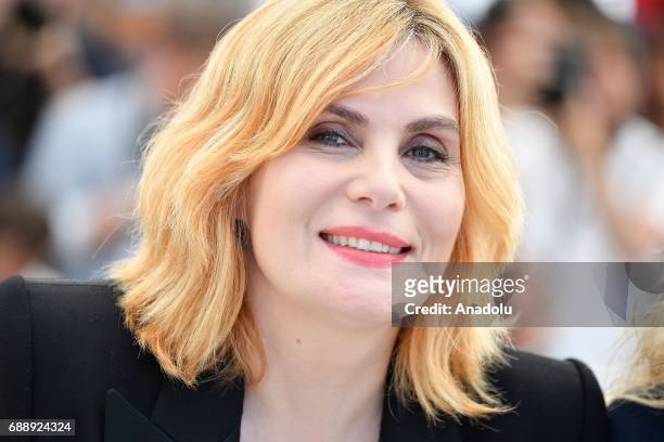 French actress Emmanuelle Seigner poses during a photocall for the film D' apres une histoire vraie out of competition at the 70th annual Cannes Film...
