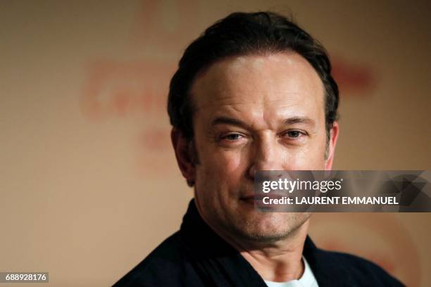 Swiss actor Vincent Perez attends on May 27, 2017 a press conference for the film 'Based on a True Story' at the 70th edition of the Cannes Film...