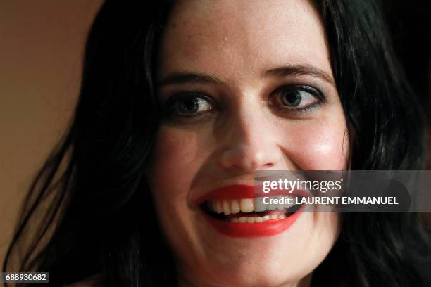French actress Eva Green smiles on May 27, 2017 during a press conference for the film 'Based on a True Story' at the 70th edition of the Cannes Film...