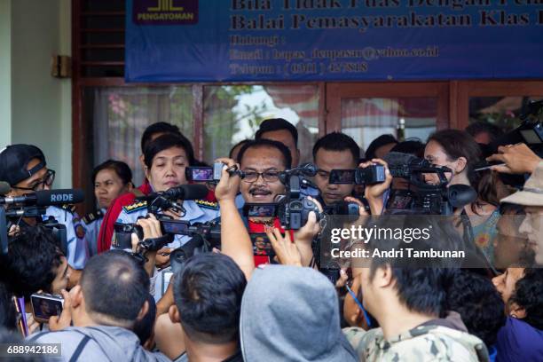 Surung Pasaribu, the head of the Parole Board Office addresses the media before the arrival of Schapelle Corby. Schapelle Corby was arrested in 2004...