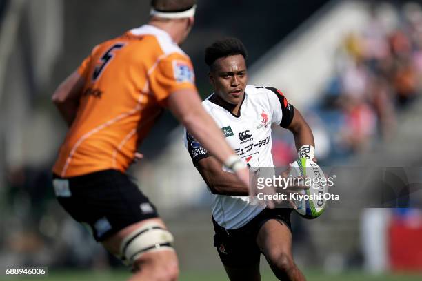 Kotaro Matsushima of the Sunwolves in action during the Super Rugby Rd 14 match between Sunwolves and Cheetahs at Prince Chichibu Memorial Ground on...