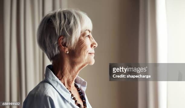 so many memories to look back on... - old woman by window stock pictures, royalty-free photos & images