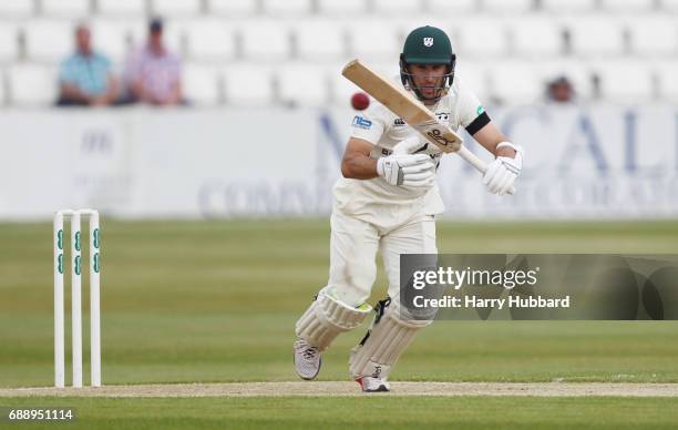Daryl Mitchell of Worcestershire bats during the Specsavers County Championship division two match between Northamptonshire and Worcestershire at The...