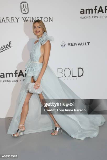 Petra Nemcova arrives at the amfAR Gala Cannes 2017 at Hotel du Cap-Eden-Roc on May 25, 2017 in Cap d'Antibes, France.