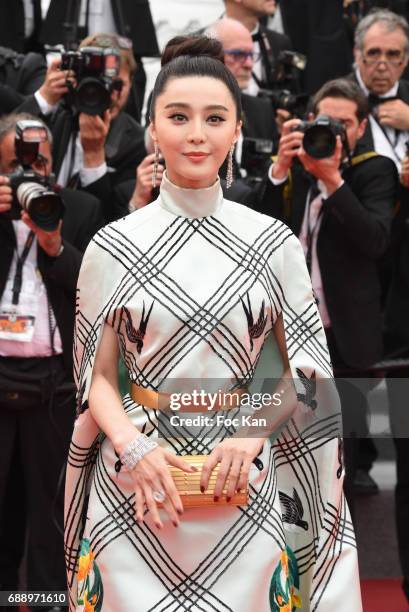 Fan Bingbing attends 'Amant Double ' Red Carpet Arrivals during the 70th annual Cannes Film Festival at Palais des Festivals on May 26, 2017 in...