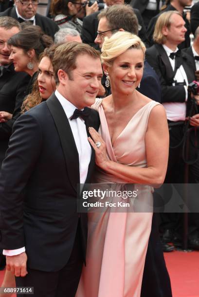 Renaud Capucon and TV presenter Laurence Ferrari attend 'Amant Double ' Red Carpet Arrivals during the 70th annual Cannes Film Festival at Palais des...