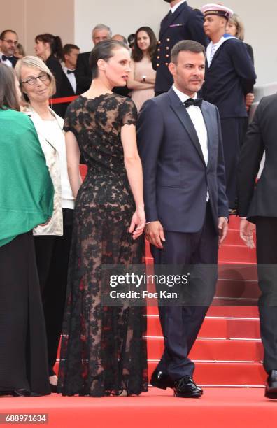 Marine Vacth and director Francois Ozon attend 'Amant Double ' Red Carpet Arrivals during the 70th annual Cannes Film Festival at Palais des...