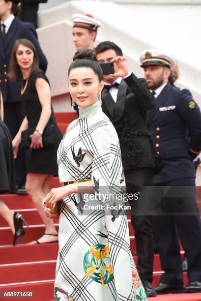 Fan Bingbing attends 'Amant Double ' Red Carpet Arrivals during the 70th annual Cannes Film Festival at Palais des Festivals on May 26, 2017 in...