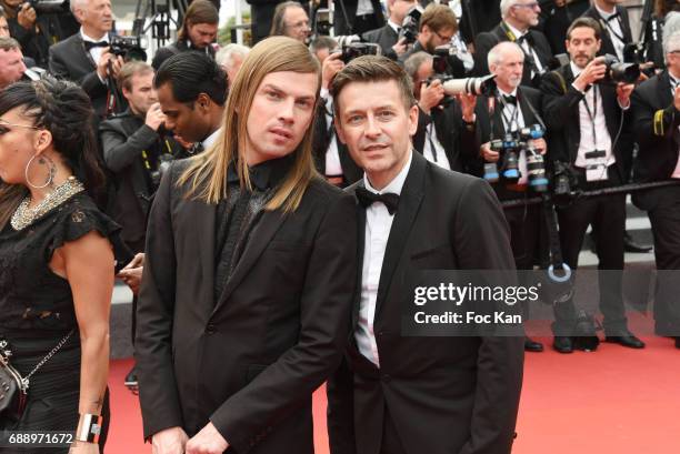 Christophe GuillarmeÊand husband Thierry Marsaux attend 'Amant Double ' Red Carpet Arrivals during the 70th annual Cannes Film Festival at Palais des...