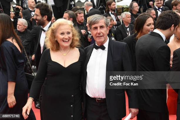Katia Tchenko and Bernard Menez attend 'Amant Double ' Red Carpet Arrivals during the 70th annual Cannes Film Festival at Palais des Festivals on May...