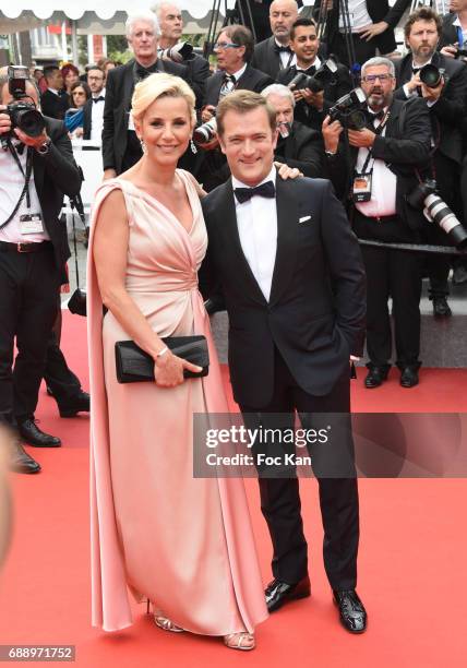 Renaud Capucon and TV presenter Laurence Ferrari attend 'Amant Double ' Red Carpet Arrivals during the 70th annual Cannes Film Festival at Palais des...