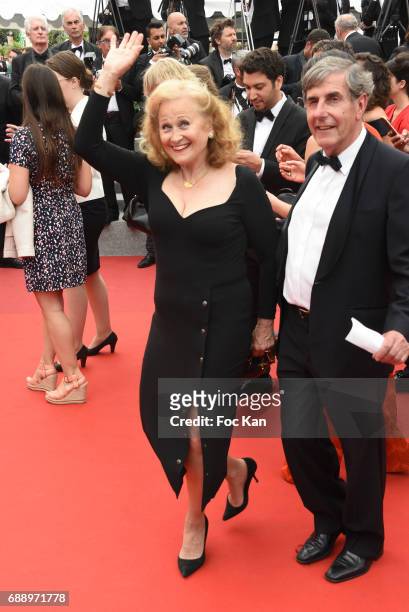 Katia Tchenko and Bernard Menez attend 'Amant Double ' Red Carpet Arrivals during the 70th annual Cannes Film Festival at Palais des Festivals on May...