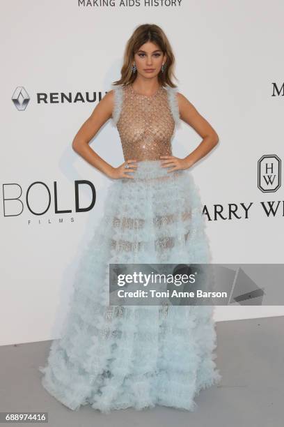 Camila Morrone arrives at the amfAR Gala Cannes 2017 at Hotel du Cap-Eden-Roc on May 25, 2017 in Cap d'Antibes, France.